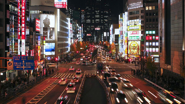 日本东京Koshu Kaido-dori大街的WS T/L交通状况视频素材