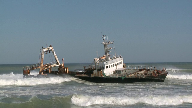 沉船，纳米比亚骷髅海岸视频下载