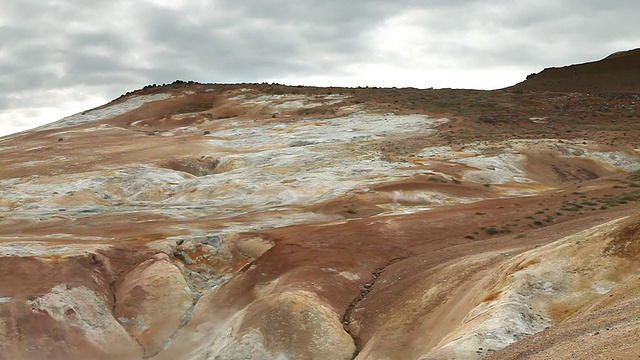 冰岛Myvatn地区leirhnjukur / Krafla火山喷涌的橙色景观视频素材