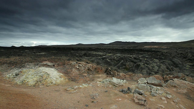 冰岛Myvatn地区leirhnjukur / Krafla地面升起蒸汽视频素材