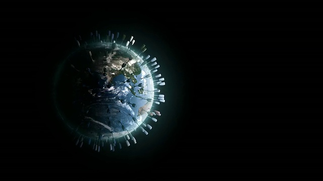 病毒地球大流行的行星旋转在黑暗的背景/牛津，牛津，英国视频素材