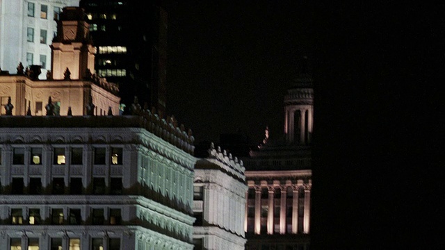 WS TU城市夜景/芝加哥，伊利诺伊州，美国视频素材