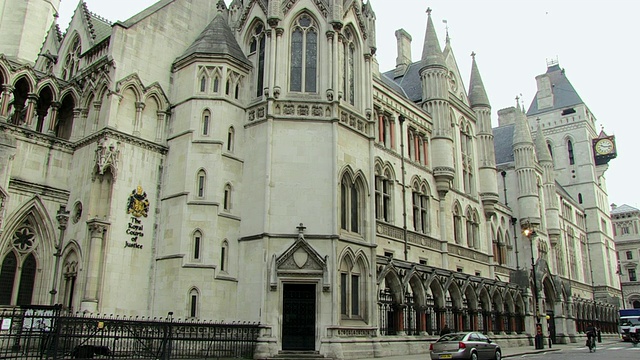 MS View of royal court of justice /伦敦，英国，大不列颠视频素材