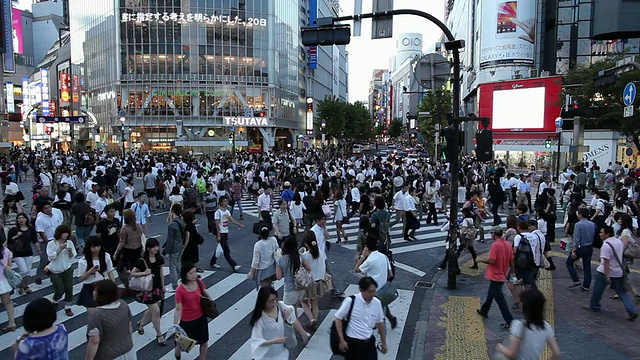 繁忙的十字路口/东京，日本视频素材