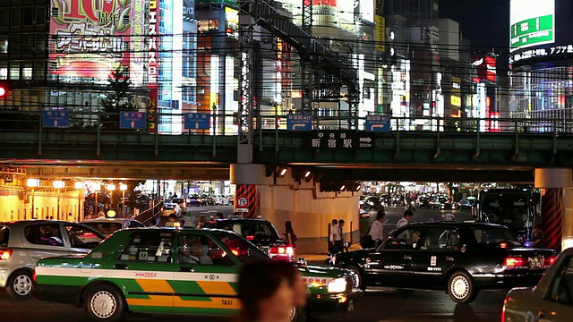 晚上繁忙的街道/日本东京视频素材