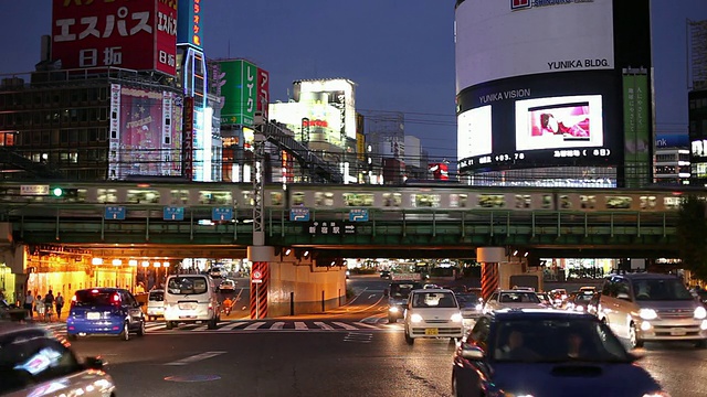 晚上繁忙的街道/日本东京视频素材