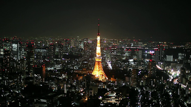 WS HA东京塔夜景/日本东京视频素材