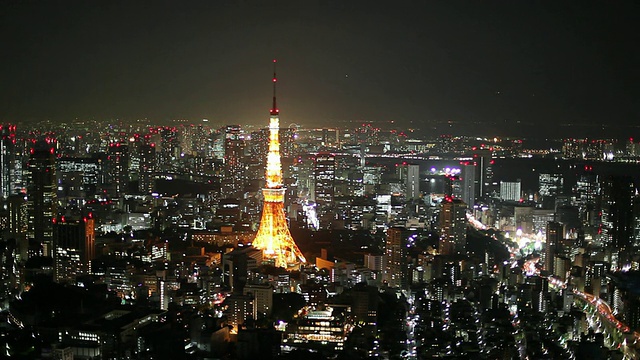 WS HA东京塔夜景/日本东京视频素材