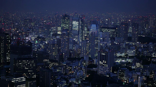 WS HA夜间城市景观/东京，日本视频素材