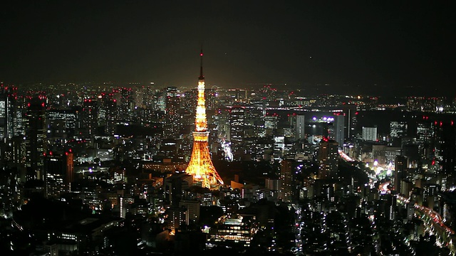 WS HA东京塔夜景/日本东京视频素材