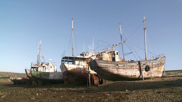 MS船只公墓/ Camaret-sur-Mer，布列塔尼，法国视频素材