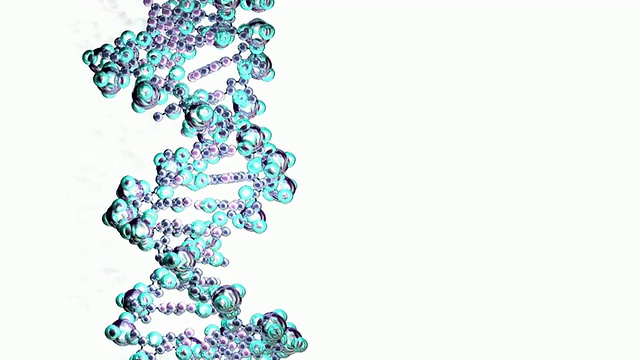 DNA技术的电脑动画。白色背景视频素材