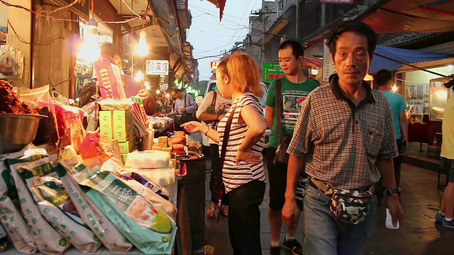 夜市WS /西安,陕西,中国视频素材