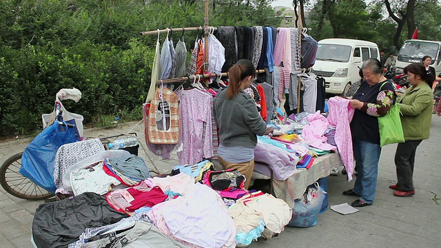 中国陕西西安WS PAN街市场视频素材