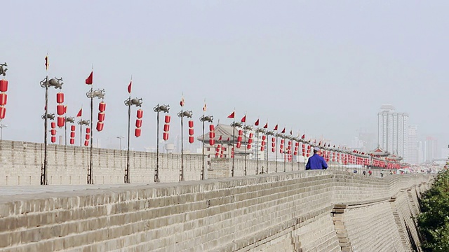 中国西安/陕西古城墙视频素材