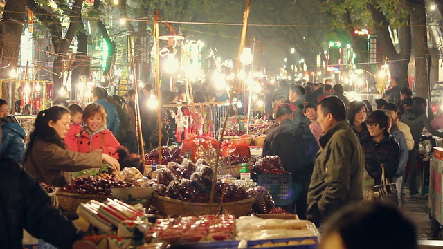 夜市LS /西安,陕西,中国视频素材