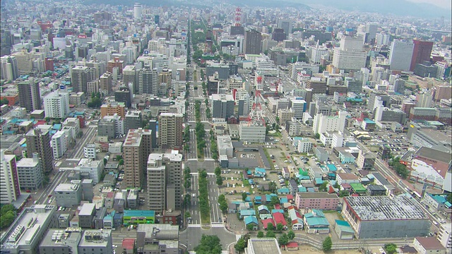 日本札幌/北海道的WS POV空中小镇视频下载