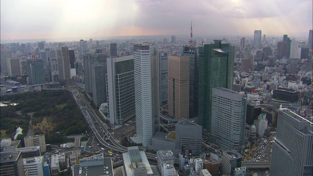 日本东京的空中摩天大楼视频素材