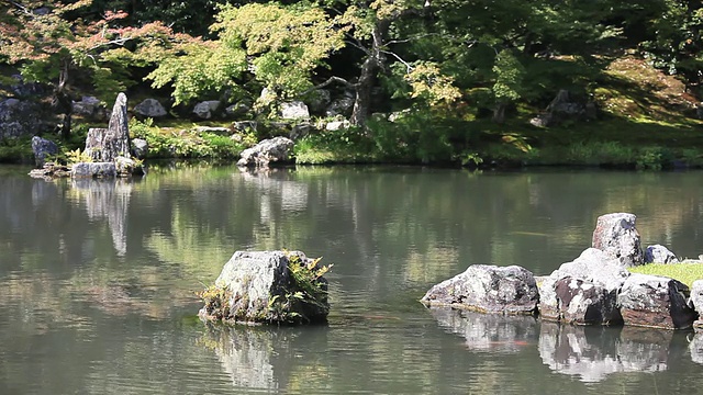 早秋日本风格的花园/日本京都岚山视频素材