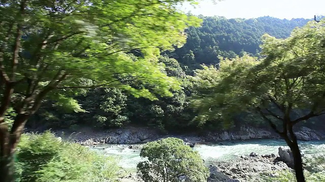 MS POV河上桥/岚山，京都，日本视频素材