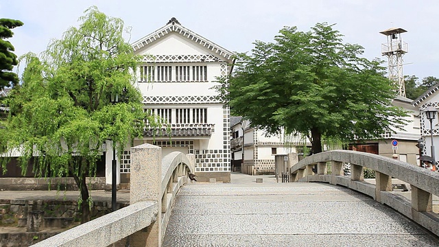 MS View of Bridge of japanese style /仓山，冈山，日本视频素材