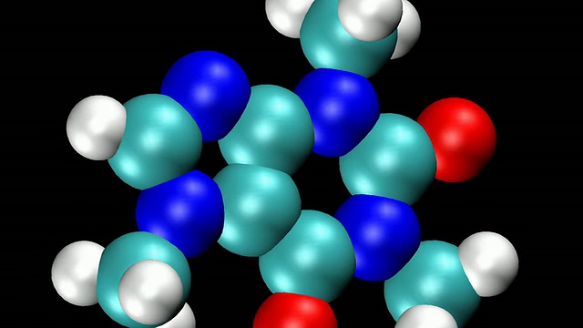 咖啡因分子的动画视频素材