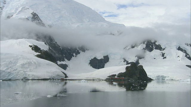 南极天堂湾雪山科学基地视频素材