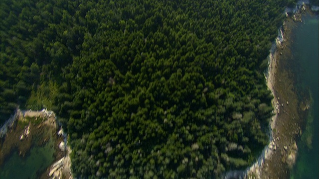 航空，海岸线，Penobscot湾，缅因州，美国视频素材