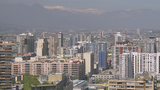 WS ZI View of cityscape / Santiago de Chile, RegiÃ³n Metropolitana, Chile视频素材