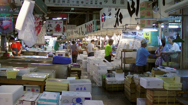 日本东京筑地鱼市视频素材