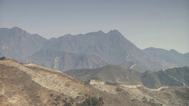 WS Great Wall at Huanghua in winter /北京，北京，中国视频素材