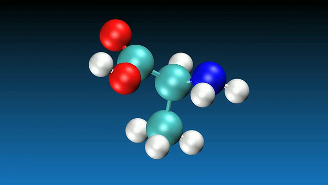 旋转丙氨酸分子的动画视频素材