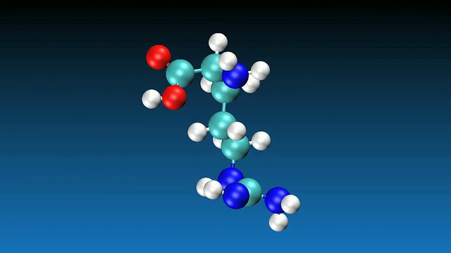 旋转精氨酸分子的动画视频素材