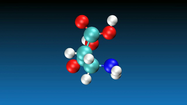 旋转天冬氨酸分子的动画视频素材