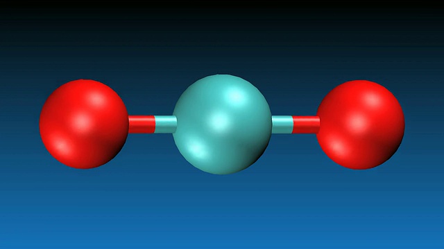 旋转二氧化碳分子的动画视频素材