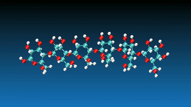 旋转纤维素分子的动画视频素材