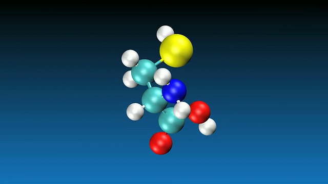 旋转半胱氨酸分子的动画视频素材