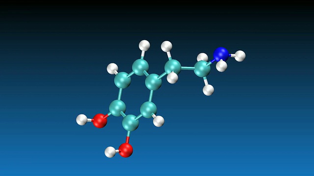 旋转多巴胺分子的动画视频素材
