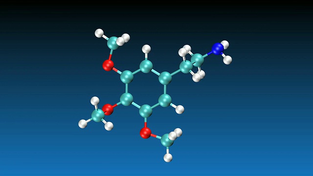 旋转三甲氧卡丁分子的动画视频素材