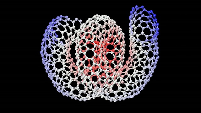 旋转纳米螺旋分子的动画视频素材