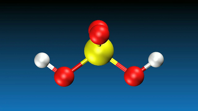 旋转硫酸分子的动画视频素材