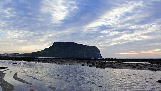 韩国济州岛sungsanilchulbong日出峰视频素材