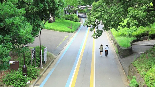 两名妇女在街上行走/日本东京世田谷区视频素材