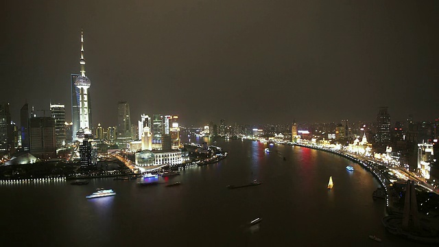 上海黄浦江日日夜夜的流逝视频素材