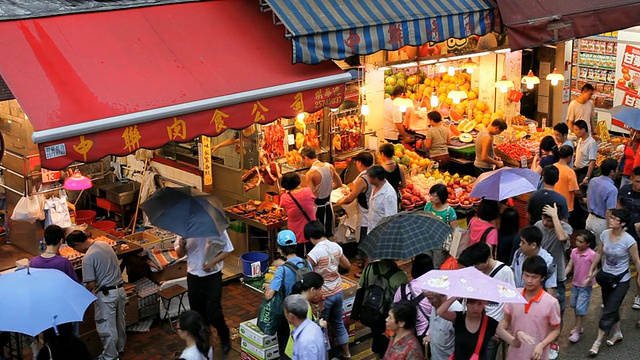 亚洲，中国，香港，香港岛，中环，湾仔，繁忙市场街视频素材