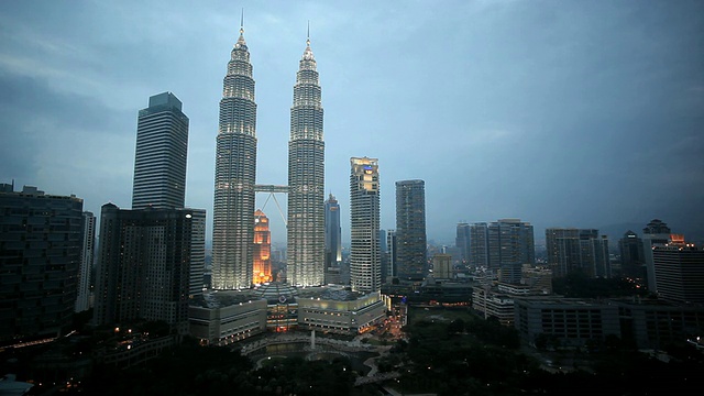 马来西亚吉隆坡市观景中心(KLCC)和马来西亚吉隆坡馆，视频素材