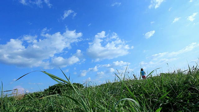 年轻女子在外面慢跑。视频素材