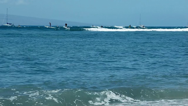 夏威夷海滩冲浪视频素材