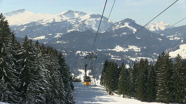 MS拍摄nebelhorn缆车/ Oberstdorf，巴伐利亚，德国视频素材