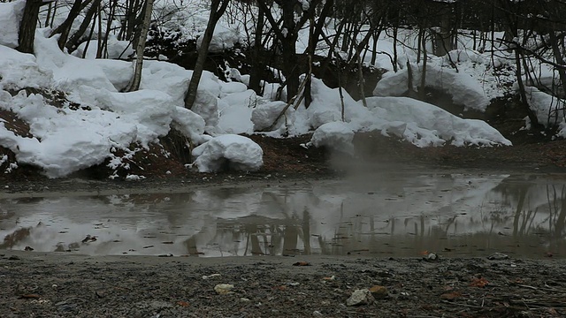 日本赤冈国家公园赤冈湖旁边的MS泥火山视频素材